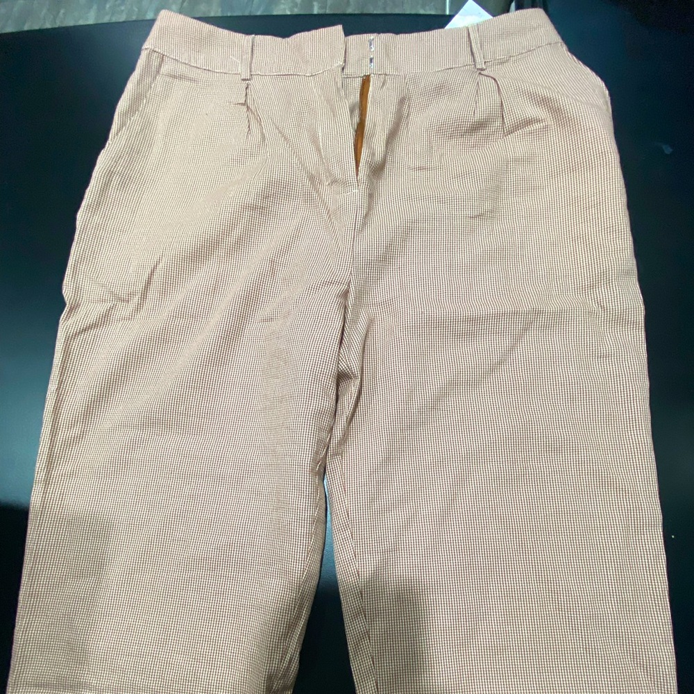 Forever 21 dress pants Sz L tan pin stripped NWT